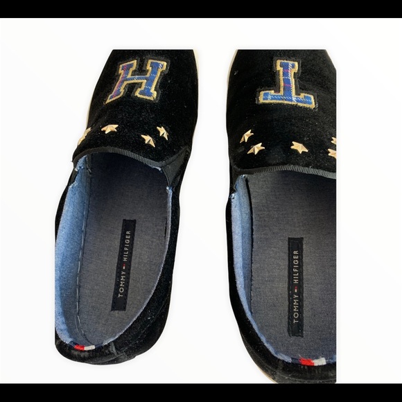 Women’s Tommy Hilfiger Black Velvet Slip Ons Sz 9 - Picture 6 of 8